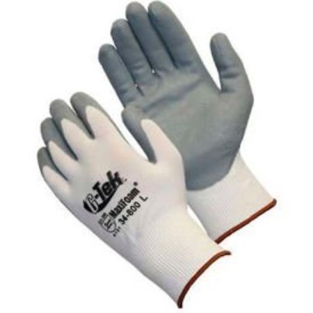 PIP PIP MaxiFoam® Foam Nitrile Coated Gloves, Gray, 1 Dozen, L 34-800/L